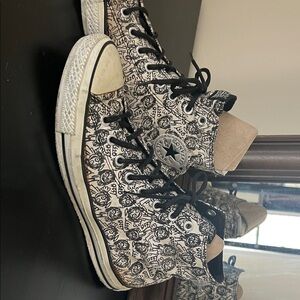 Black and White Ozzy Osbourne Converse High-Top Sneakers